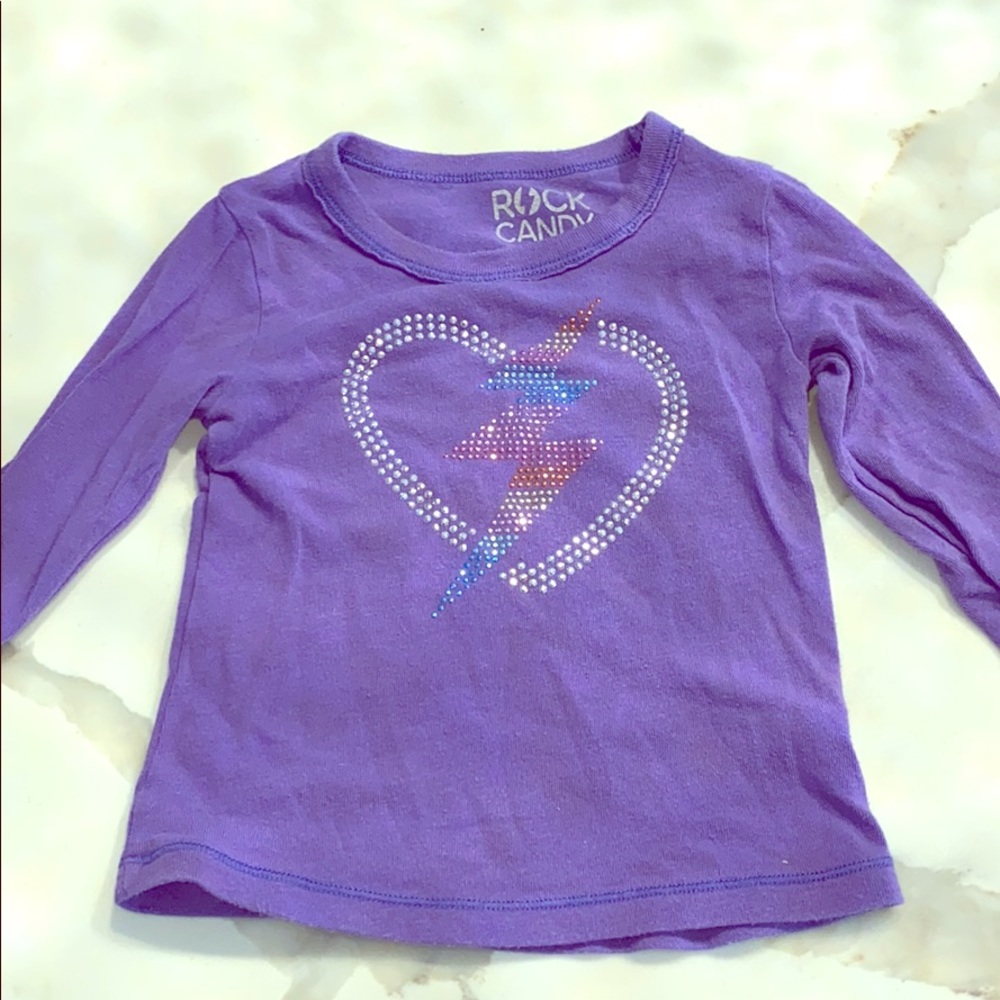 Purple rock candy long sleeve rhinestone shirt